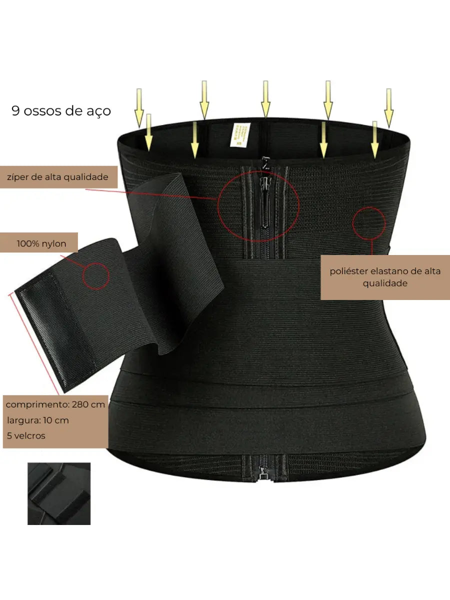 Cinta Modeladora 9 Ossos Silhouette - [Pague 1 Leve 2]